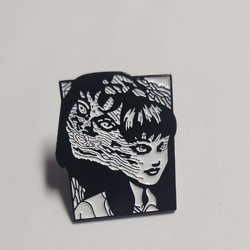 Black and White Enamel Pin